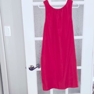 Banana Republic Hot Pink Halter Silk Dress
